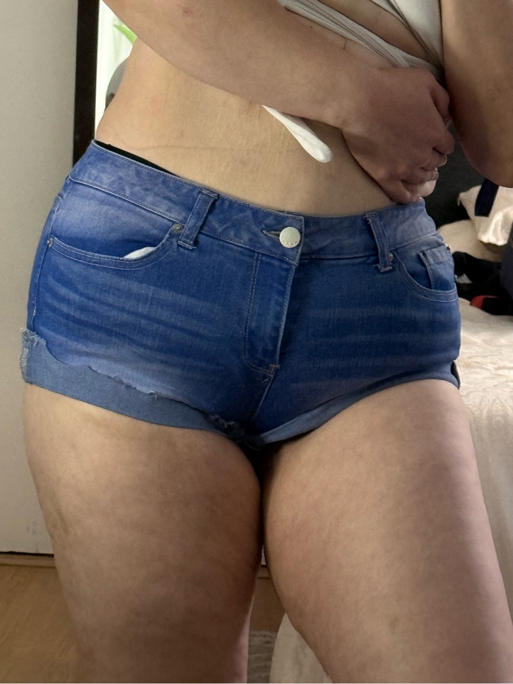 Super SEXY No Boundaries Blue Cuffed Denim Shorts